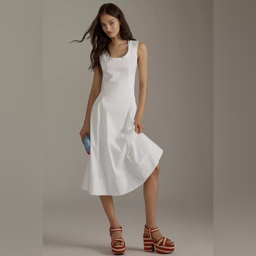 By Anthropologie Sleeveless Scoop-Neck Midi Dress